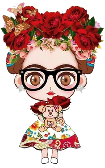 Frida Kahlo Cartoon Png Pic (black, beige, white)