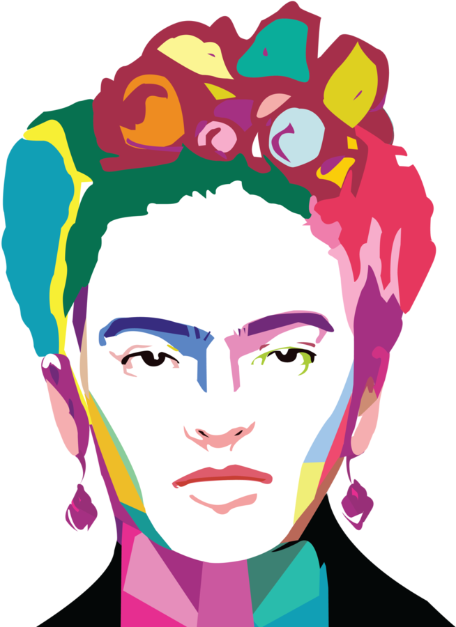 Frida Kahlo Cartoon Png Picture (teal, salmon, white, purple, black)