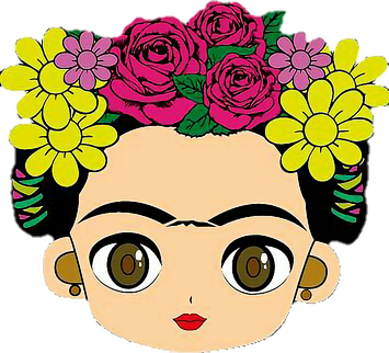 Frida Kahlo Cartoon Png Transparent (black, pink, white)