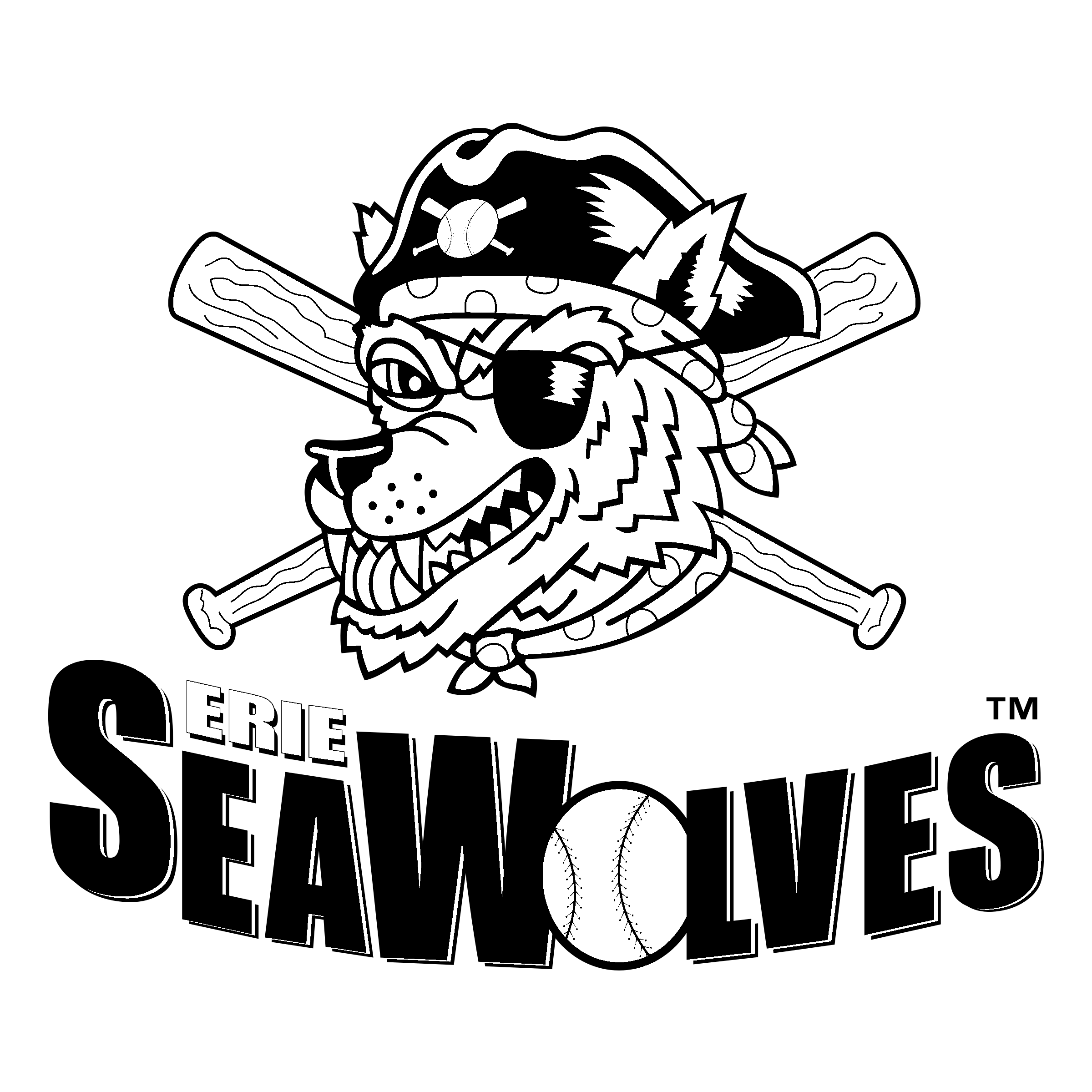 Erie Seawolves Png Image (lavender, black, white)