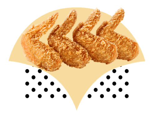 Fried Chicken Wings Png Transparent Image (black, pink)