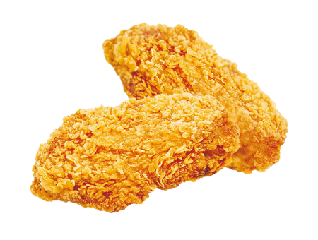 Fried Chicken Wings Transparent Background (black, salmon, orange)