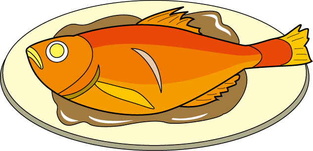 Fried Fish Png File (beige, chocolate, orange, white)