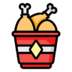 Fried Chicken Bucket Chicken Wings Food Icon Free Transparent Png Icon Download Path (chocolate, red, salmon, black)