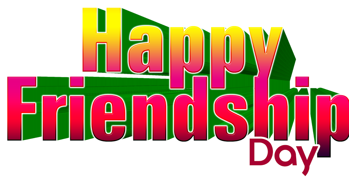 Friendship Day Word Transparent (black, green, red)