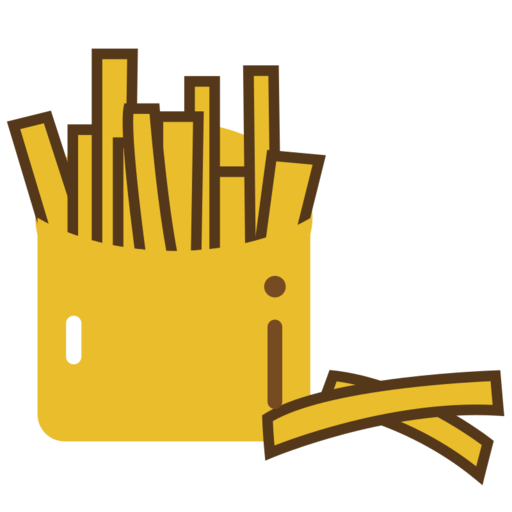 Fries Free Png Icon Download (olive, maroon, black, gold, orange)