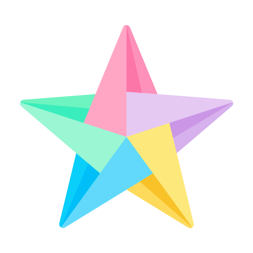 Origami Creative Craft Paper Star Icon Free Png Icon Download (greenish blue, mint, black, lavender, pink)