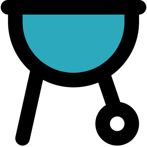 Grill Bbq Free Png Icon (black, teal)