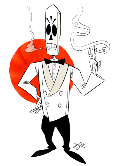 Grim Fandango Png Clipart (black, beige, lavender, white)