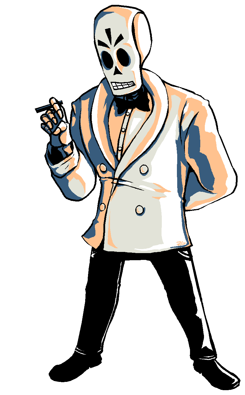 Grim Fandango Png File (black, beige, white)