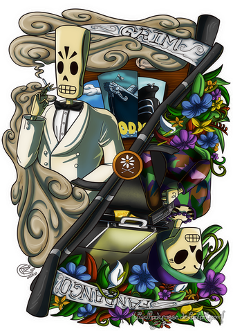 Grim Fandango Png Pic (indigo, black, beige, pink)