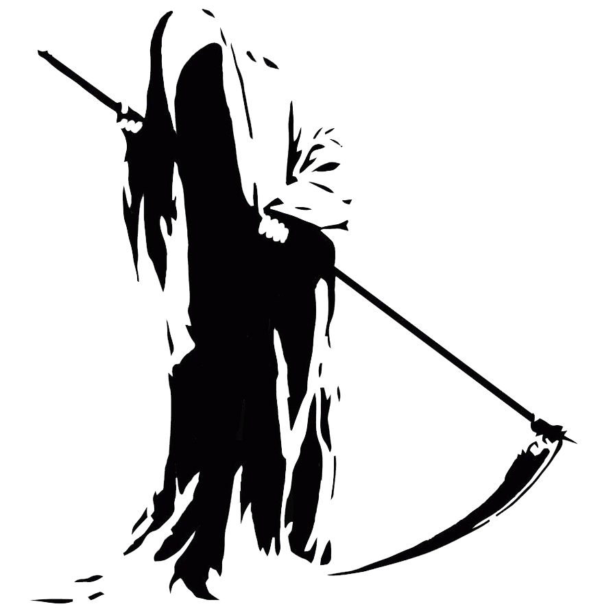 Grim Reaper Transparent Png (black, white)