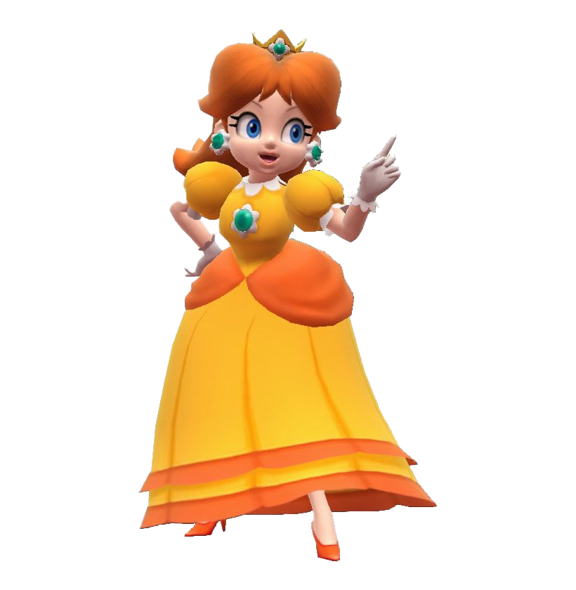 Princess Daisy Png Transparent Image (orange, gold, white)