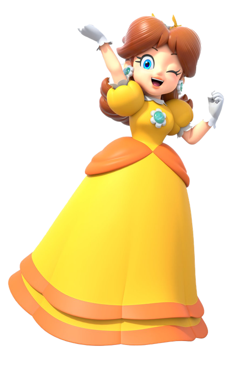 Princess Daisy Png Transparent Picture (gold, black)