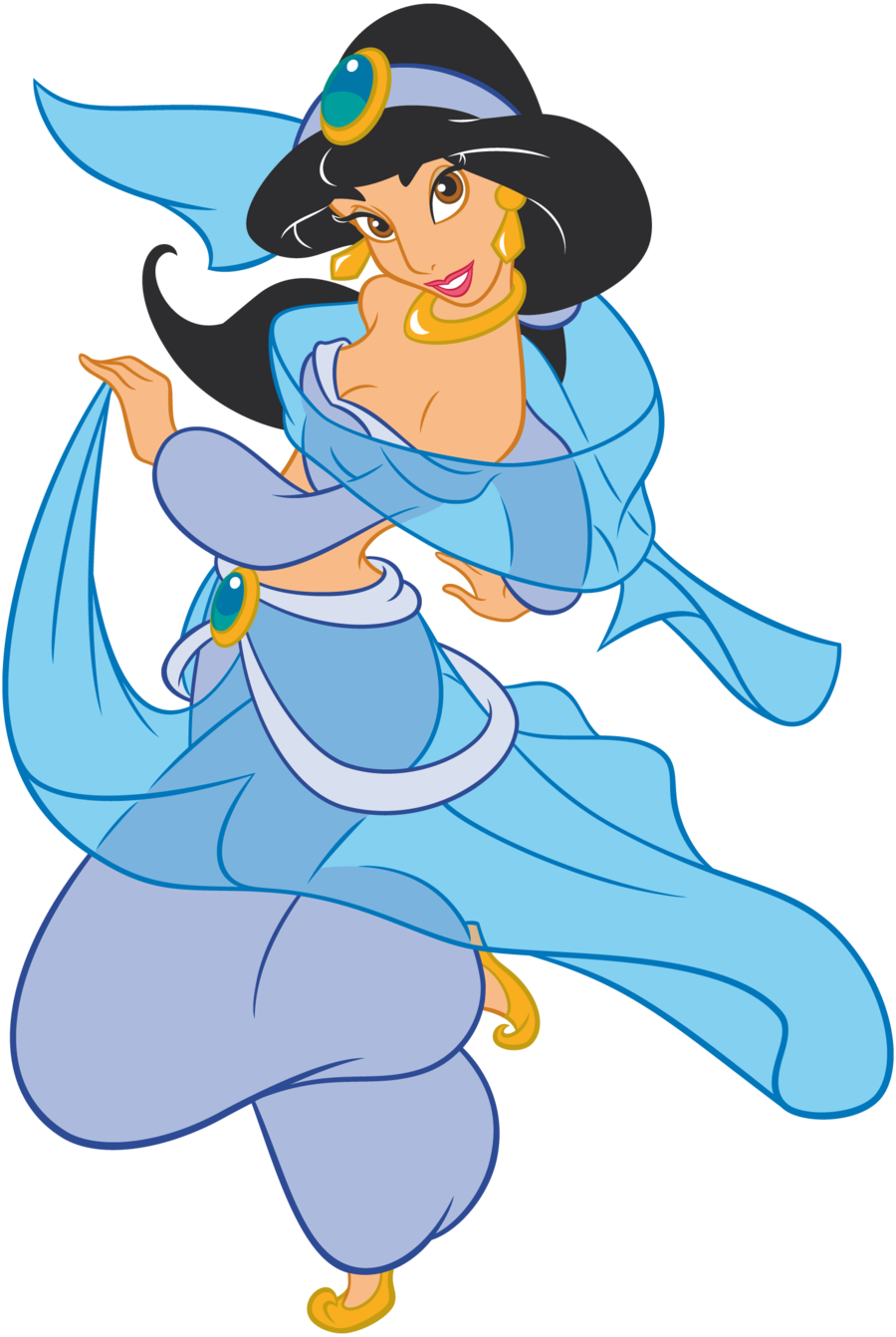 Princess Jasmine Png Clipart (black, salmon, silver)