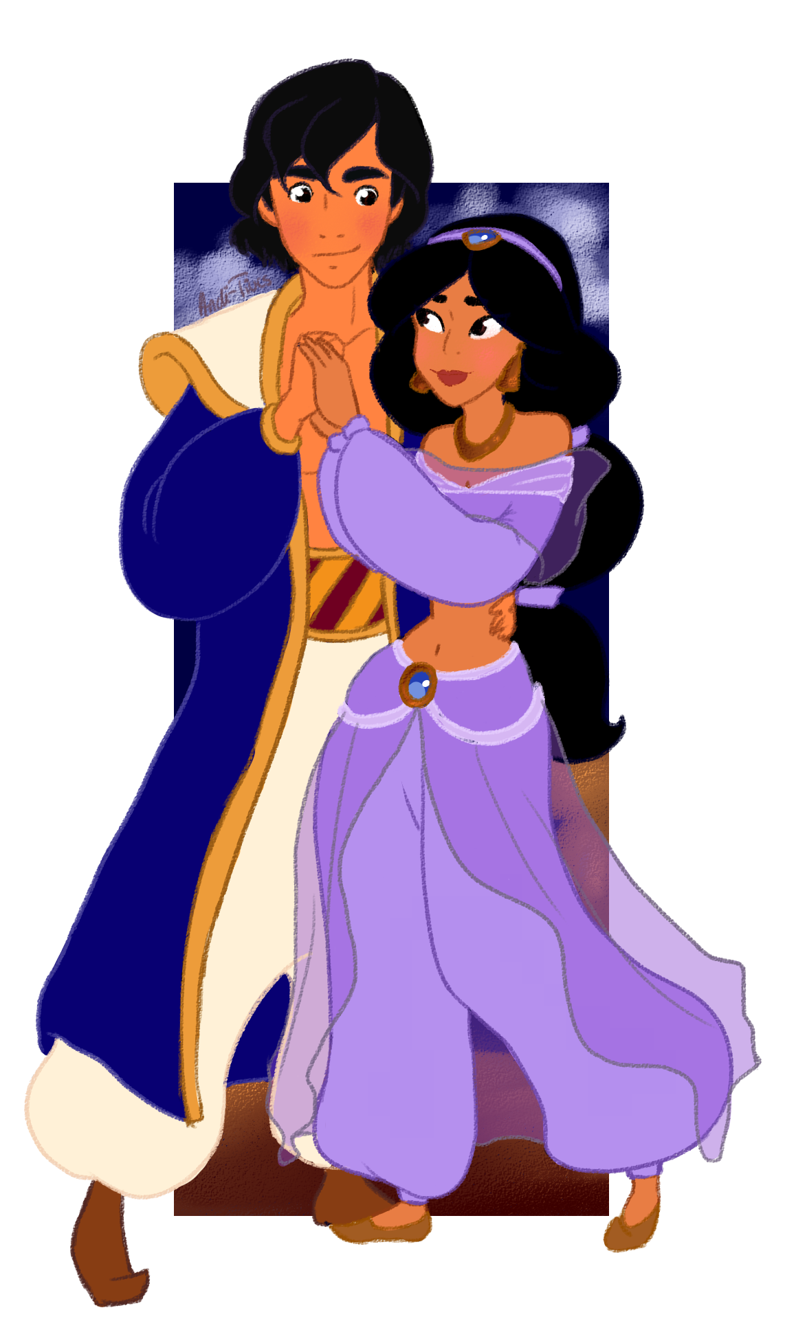 Princess Jasmine Png Cutout (beige, black, navy, plum)