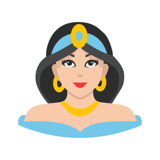 Princess Jasmine Png File (gold, indigo, black, silver, pink)