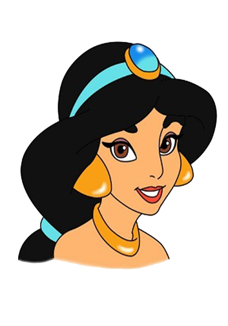 Princess Jasmine Png Free Image (black, salmon, white)