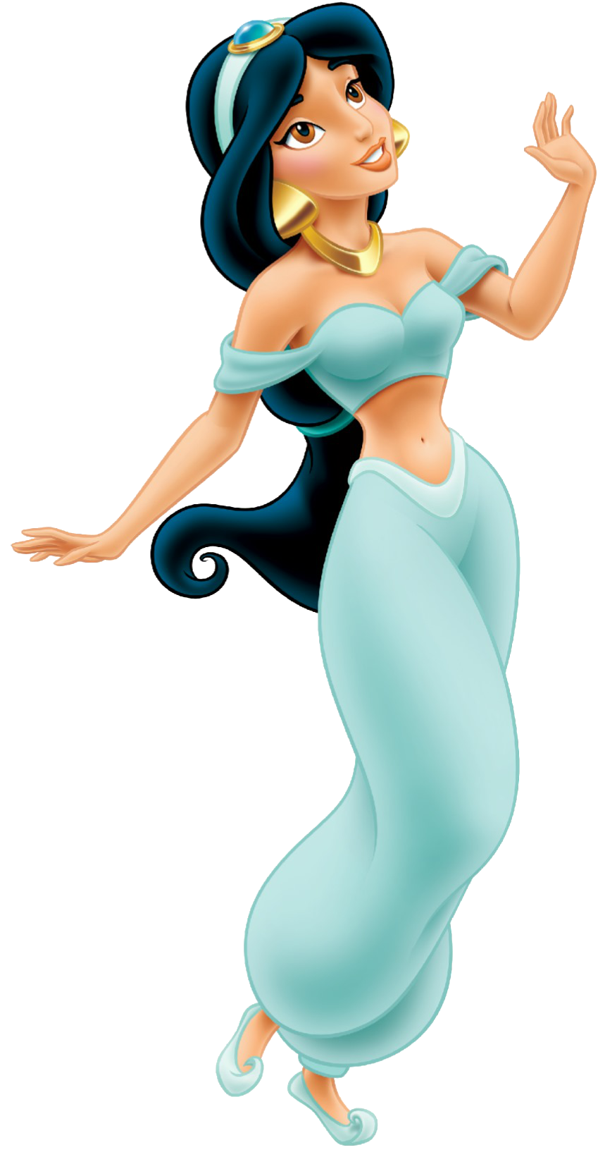 Princess Jasmine Png Image File (mint, black)