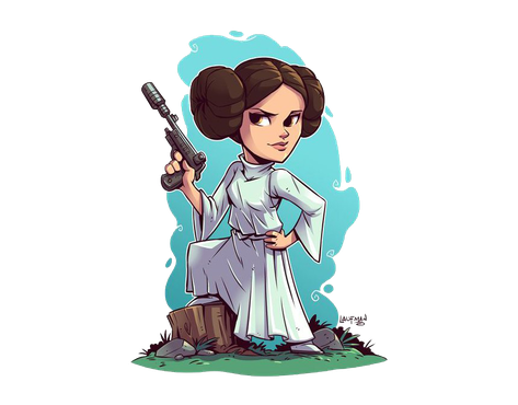 Princess Leia Png Transparent Image (gray, mint, black, white)