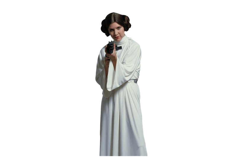 Princess Leia Transparent Background (silver, gray, white)