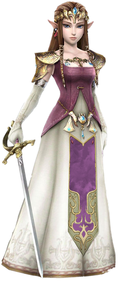 Princess Zelda Transparent Background (white, black, beige)