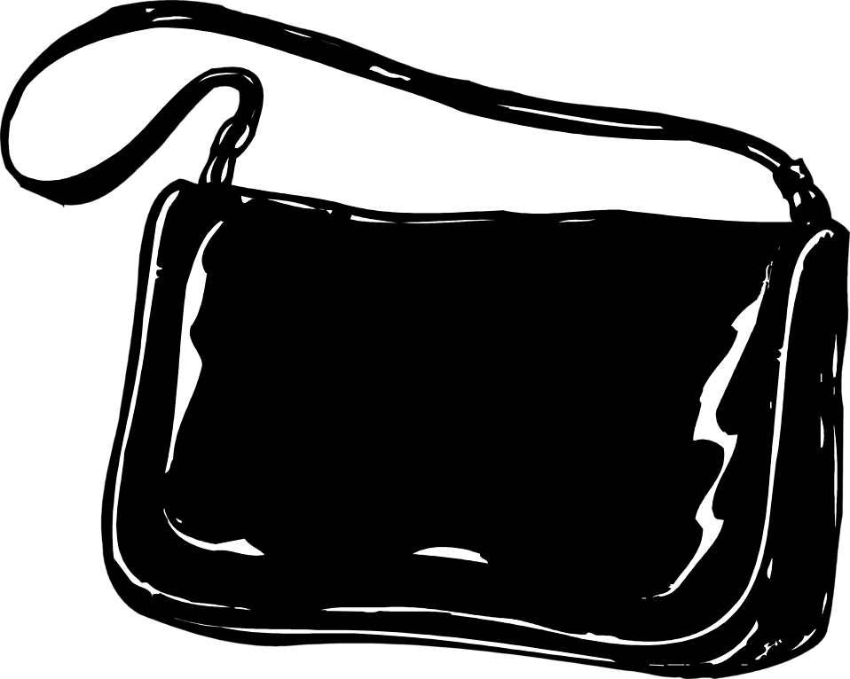 Wristlet Bag Png Pic (black, white)