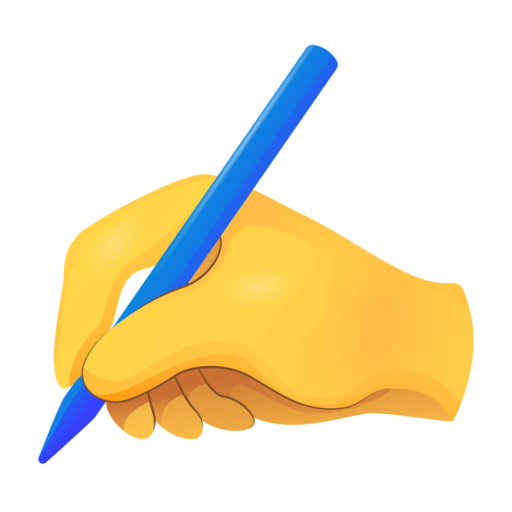 Writing Hand Free Png Icon (black, gold)