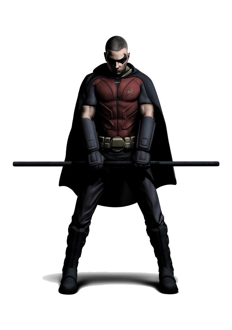 Arkham City Robin Png File (black, gray, white)