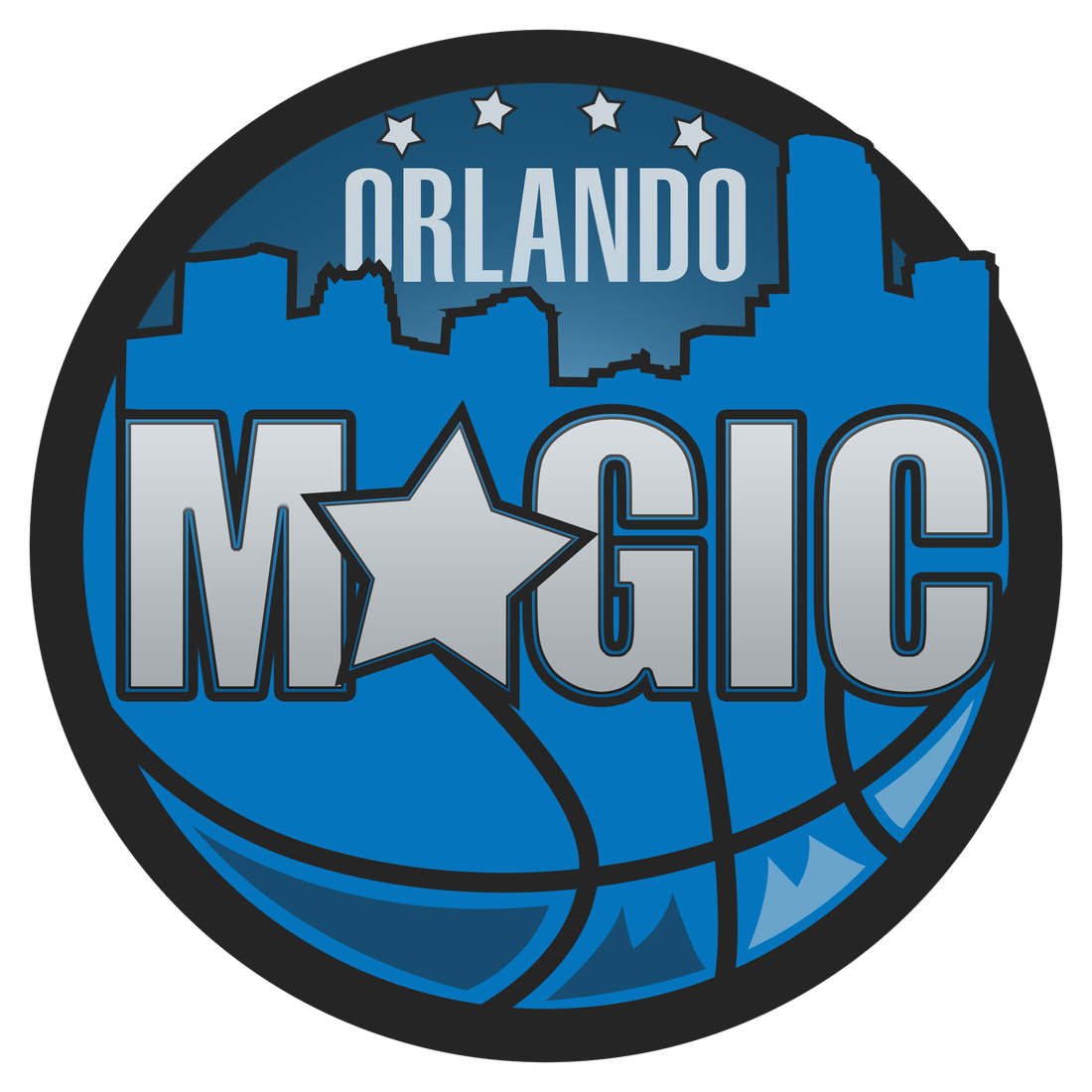 Orlando Magic Png File (black, teal)