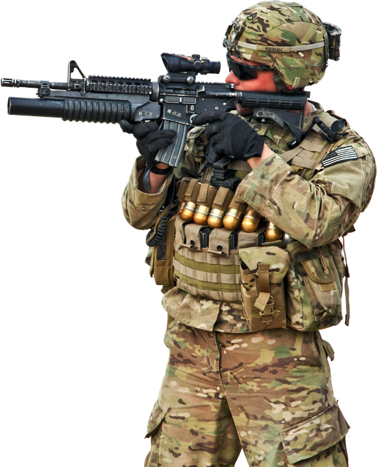 Army Soldier Transparent Background (black)