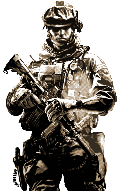 Army Soldier Transparent Images Png (black, white)