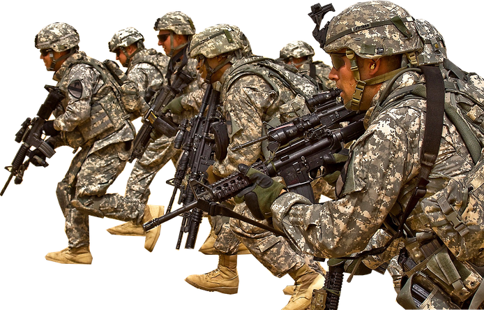 Army Soldier Transparent Png (black)