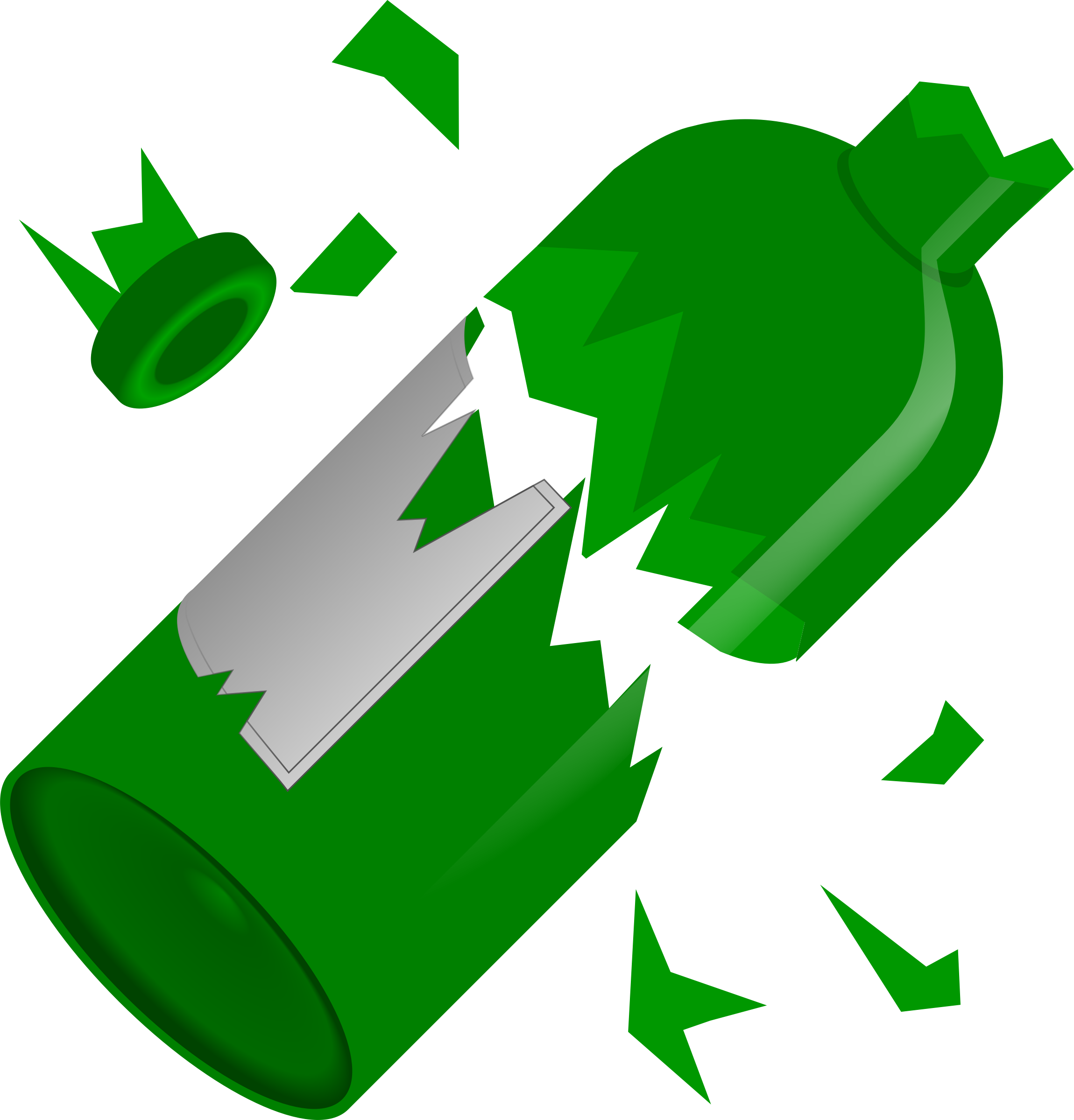 Broken Bottle Transparent Png (green, black)