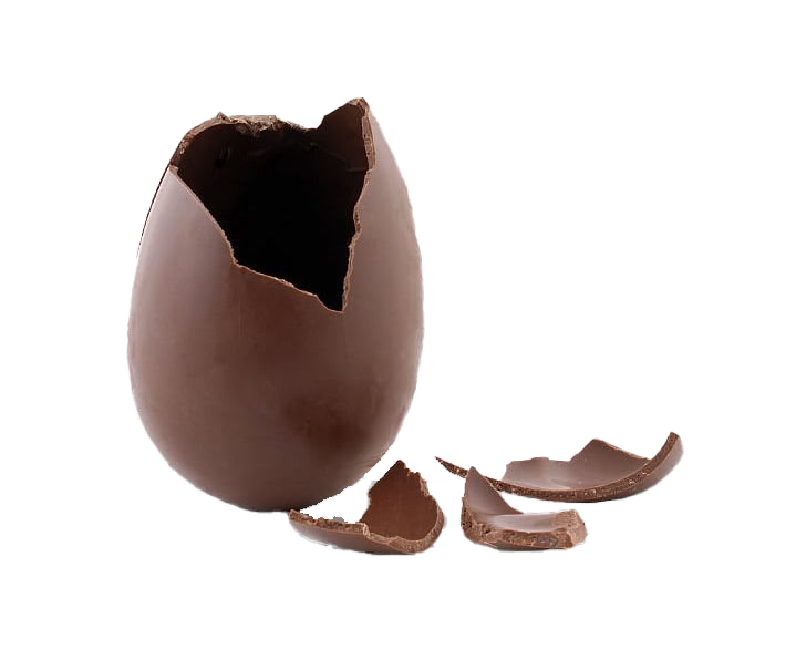 Broken Easter Egg Chocolate Png Transparent Image (black, maroon, white)