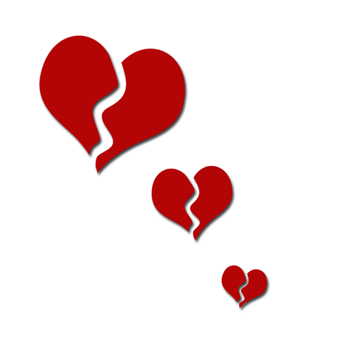 Broken Heart Png Background Isolated Image (white, maroon, black)