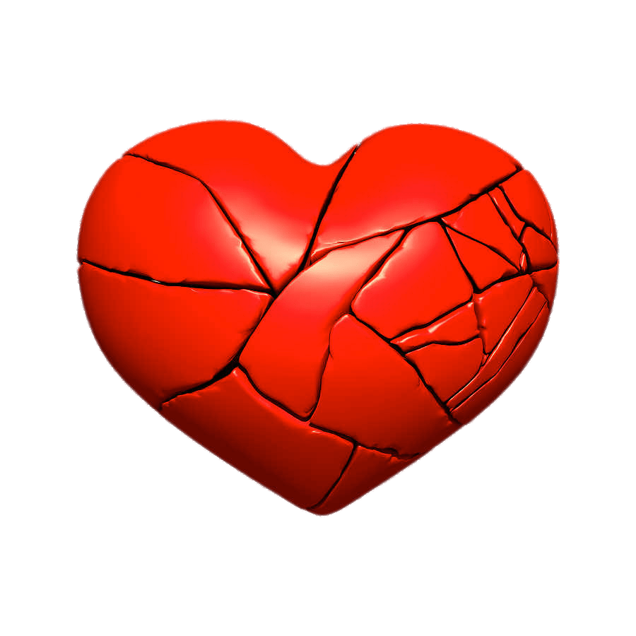 Broken Heart Png Clipart (gray, red)