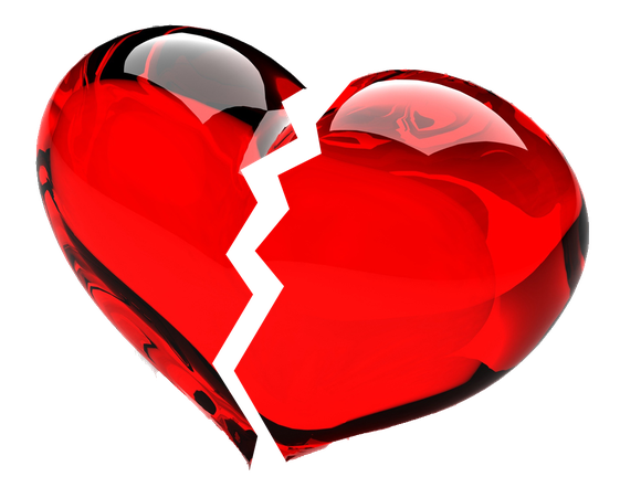 Broken Heart Png Hd (black, red)