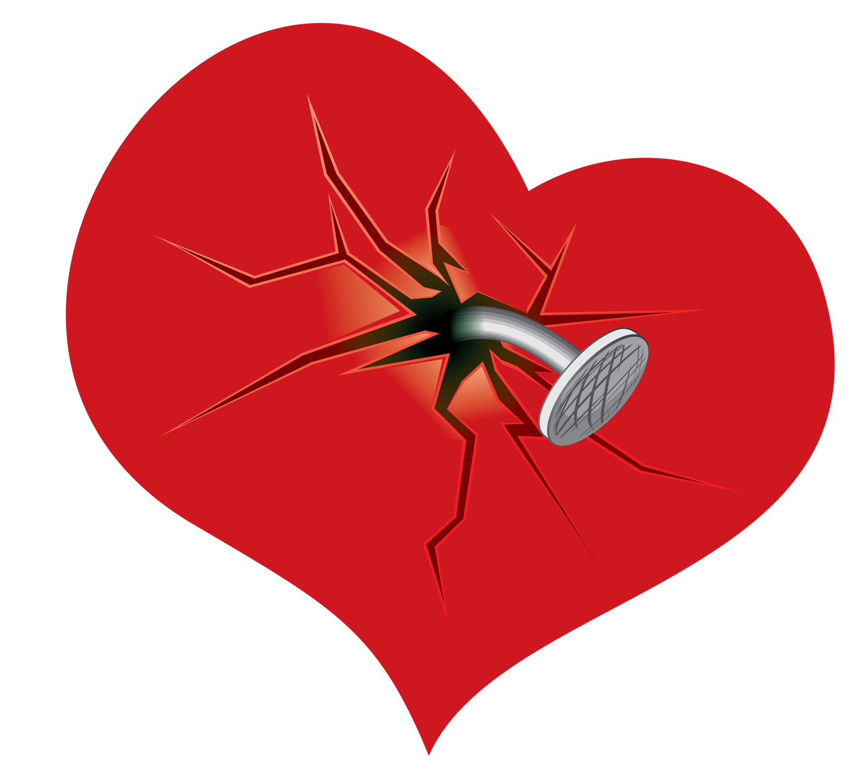 Broken Heart Png Isolated Picture (black, red)