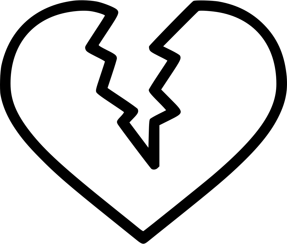 Broken Heart Png Isolated Transparent Picture (white, black)