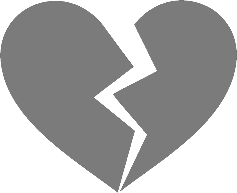 Broken Heart Png Pic (black, gray)