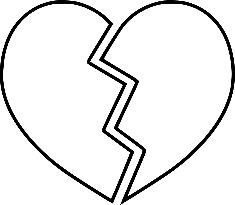 Broken Heart Png Picture (white, lavender, black)