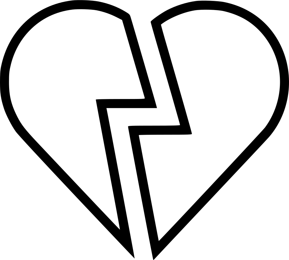 Broken Heart Png Transparent (white, lavender, black)