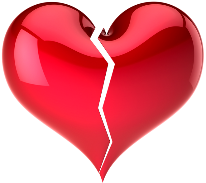 Broken Heart Png (salmon, black, red)