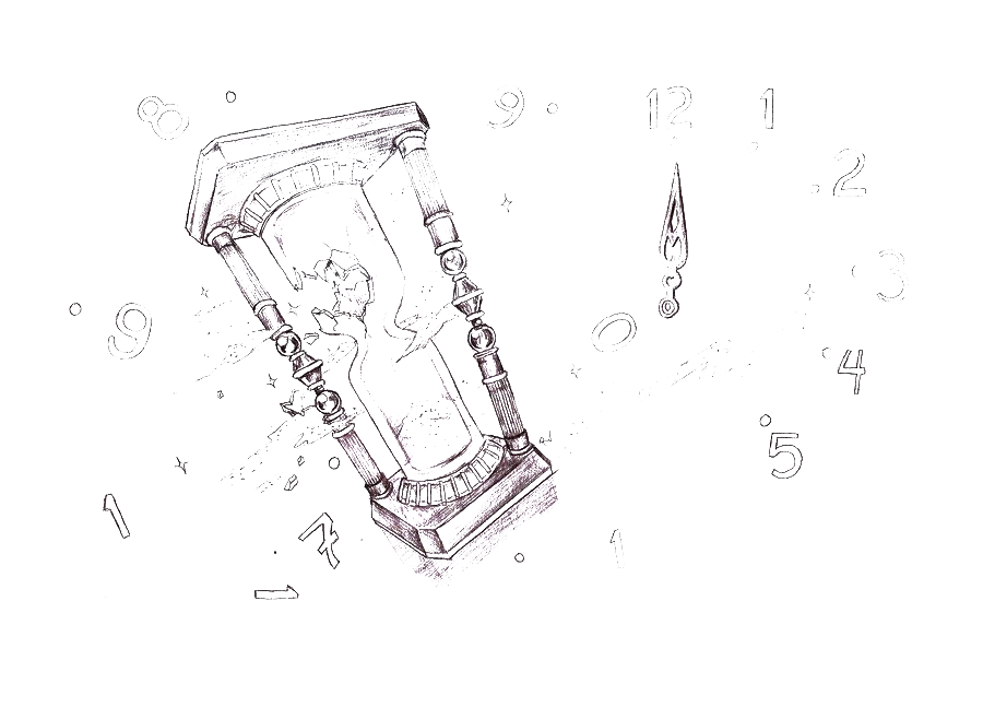 Broken Hourglass Png Hd Image (white)