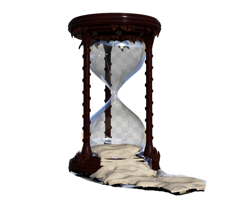 Broken Hourglass Png Image (black, white)