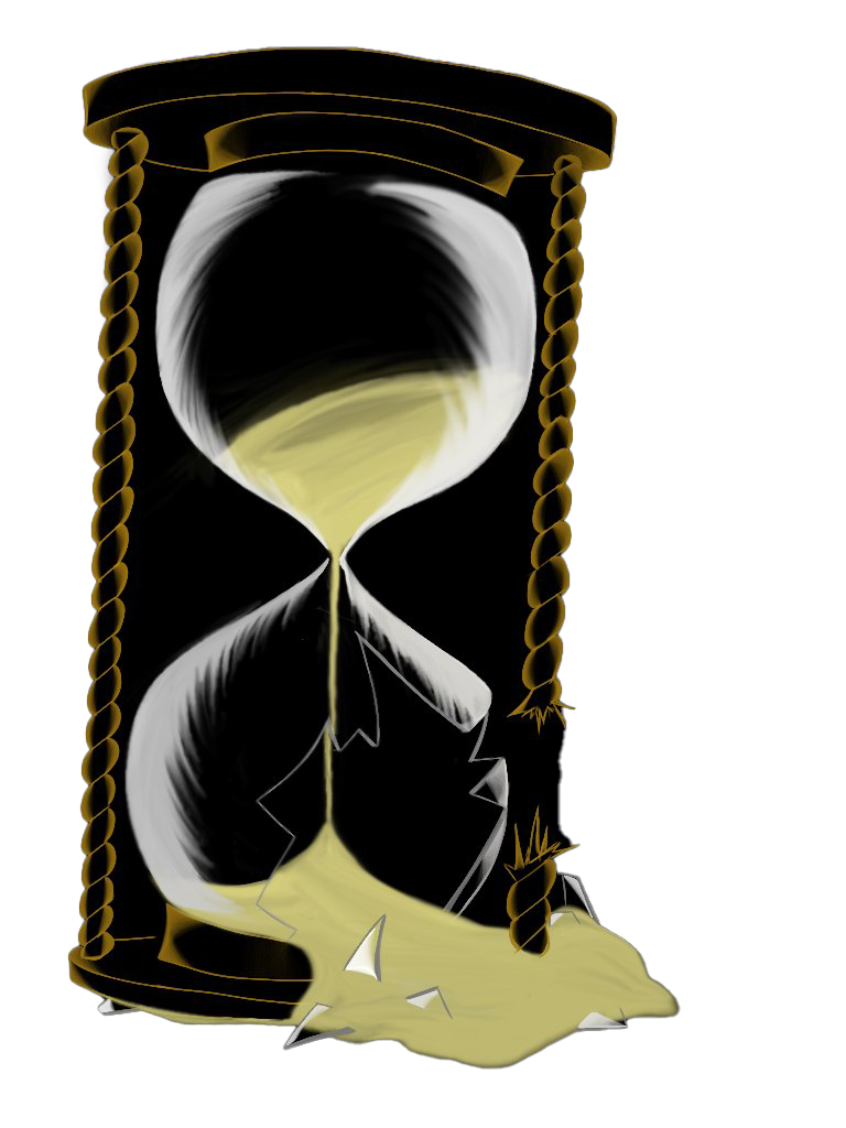 Broken Hourglass Png Picture (black, salmon, white, silver)