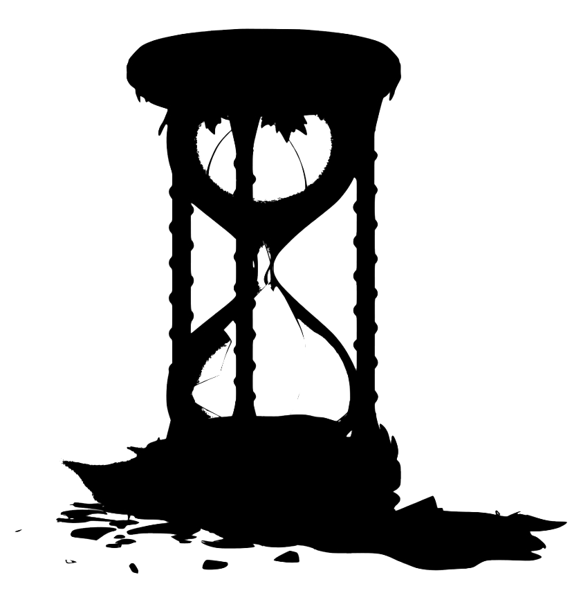 Broken Hourglass Png (black, lavender, white)