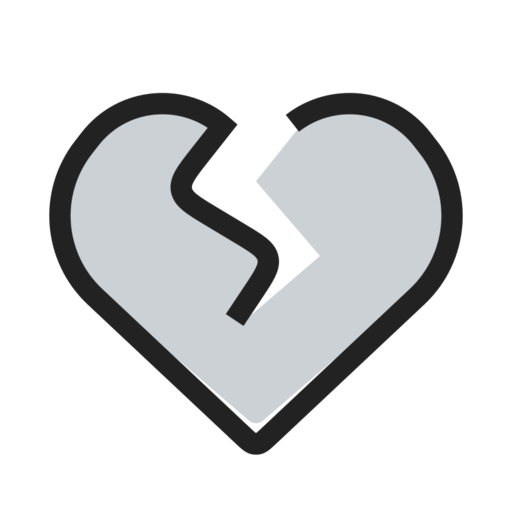 Broken Heart Free Png Icon Download (black, indigo)