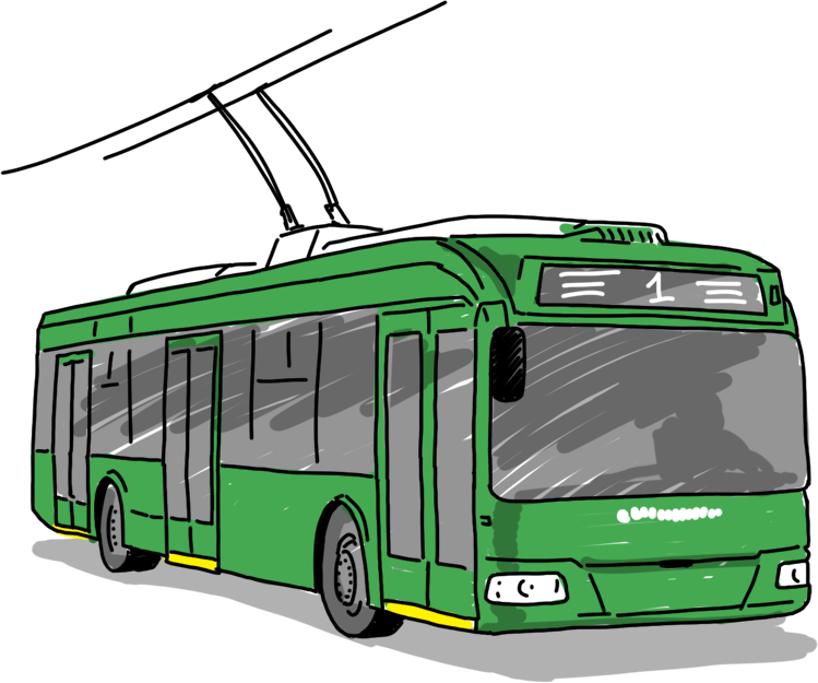 Trolleybus Png Isolated Hd (black, gray, white)